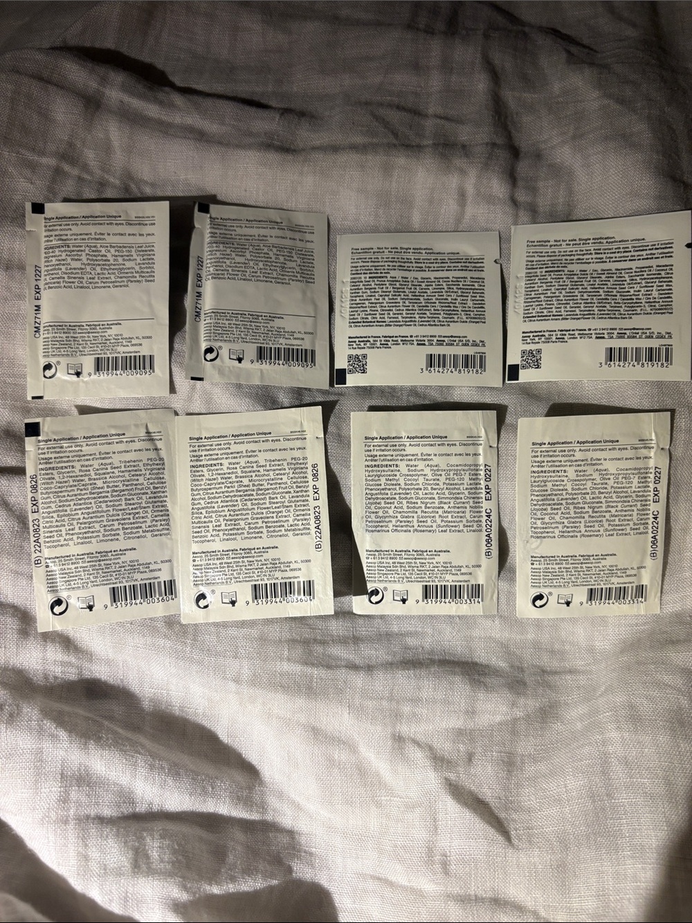 AESOP 8 PC travel packettes set - Picture 2 of 5